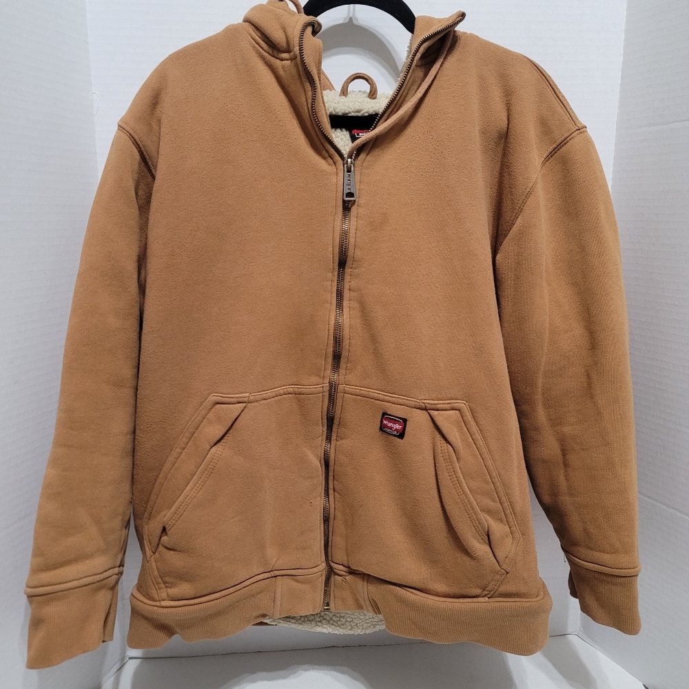 Wrangler Men’s Brown Long Sleeve Full Zip Fleece Hoodie XL